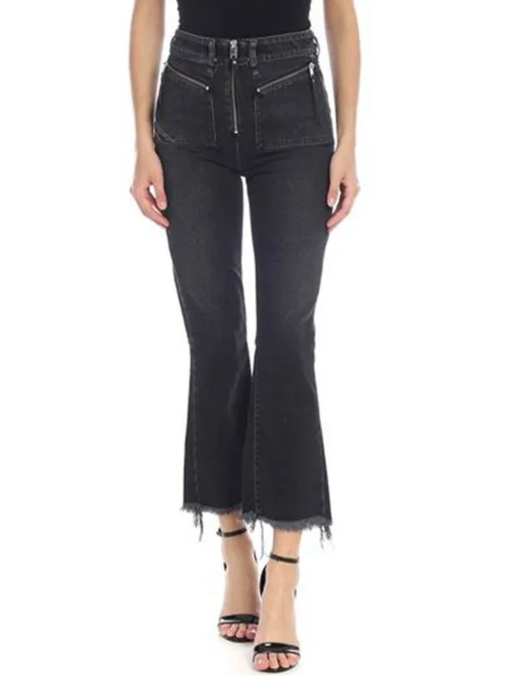 DIESEL D-Earlie 080AP Women Jeans W30-L32 Dark Grey Slim Fit Stretch High Waist
